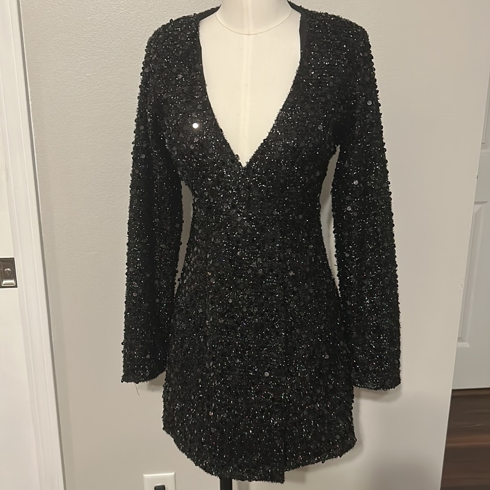 FashionNova black sequin jacket/ dress.